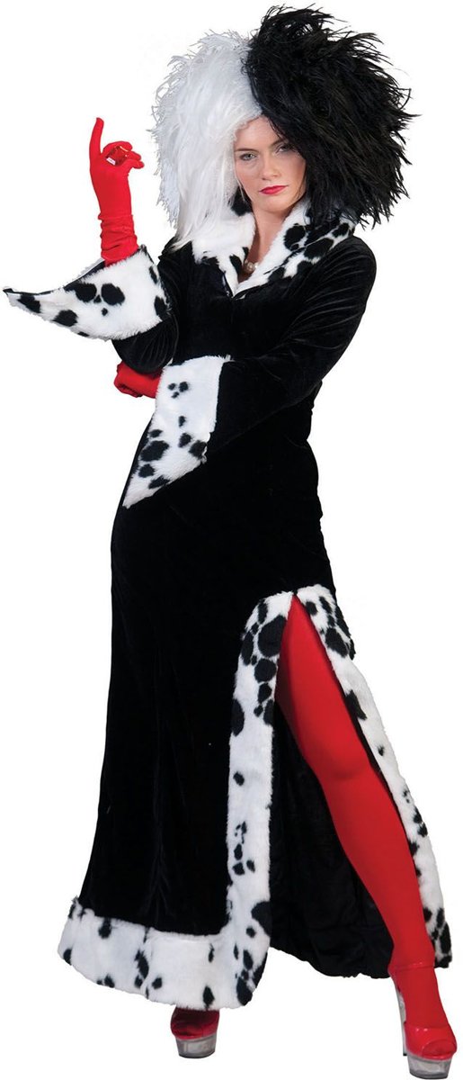 101 Dalmatiers Kostuum | Cruel Lady Dalmatiers | Vrouw | Maat 40-42 | Carnaval kostuum | Verkleedkleding